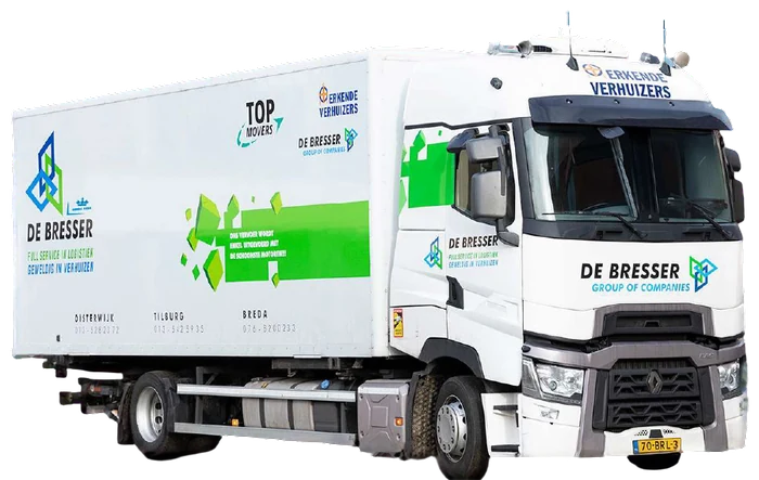 Witte verhuiswagen van De Bresser